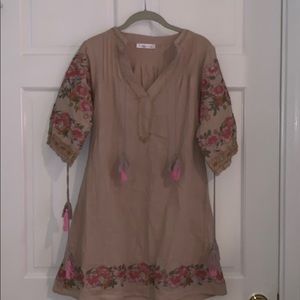 Cream Dress with Embroidery